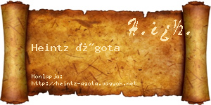 Heintz Ágota névjegykártya